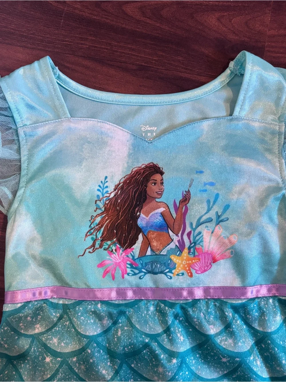 Disney The Little Mermaid Nightgown with Ruffle Hem - Aqua Blue